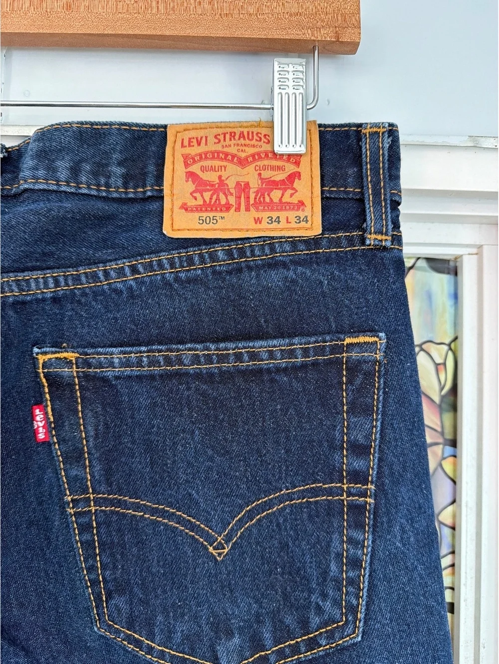 Levi's 505 Regular Fit Dark Blue Denim Jeans W34 L34
